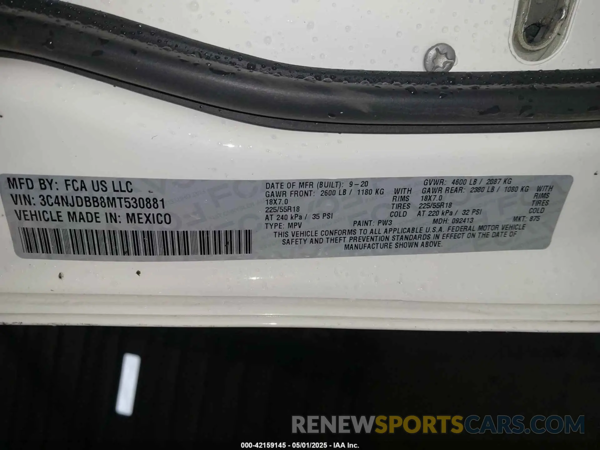 9 Photograph of a damaged car 3C4NJDBB8MT530881 JEEP COMPASS 2021
