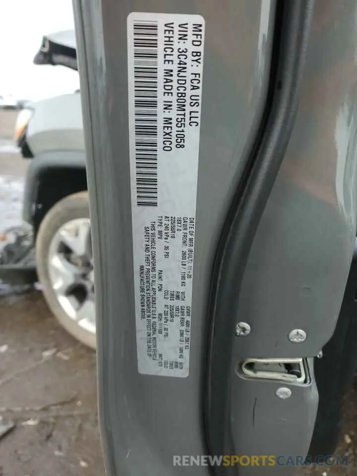 14 Photograph of a damaged car 3C4NJDCB0MT551058 JEEP COMPASS 2021