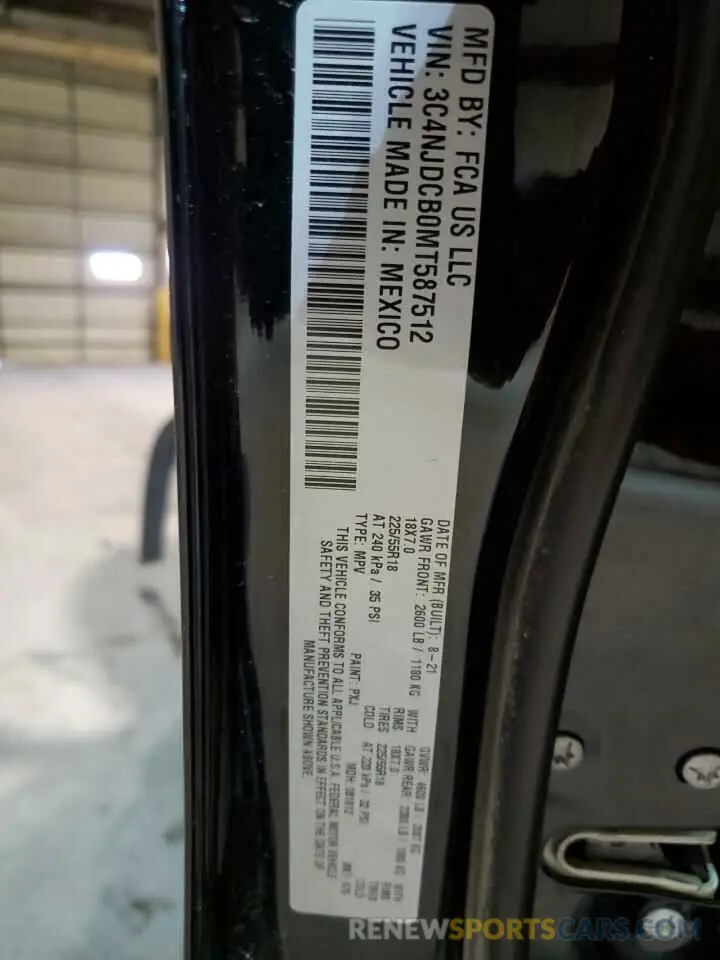 13 Photograph of a damaged car 3C4NJDCB0MT587512 JEEP COMPASS 2021