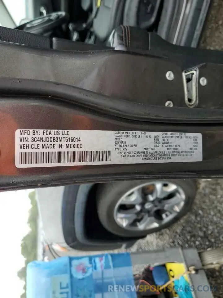13 Photograph of a damaged car 3C4NJDCB3MT516014 JEEP COMPASS 2021
