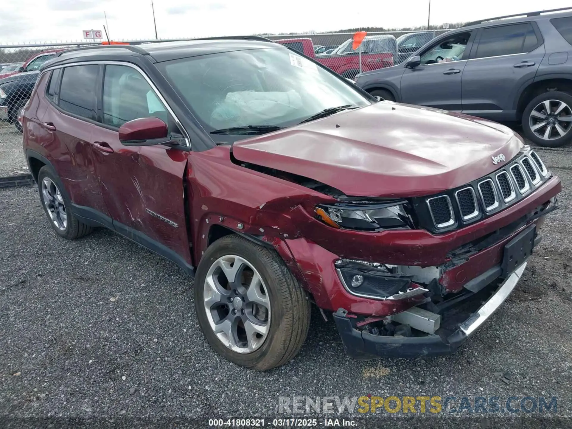 1 Photograph of a damaged car 3C4NJDCB3MT601337 JEEP COMPASS 2021