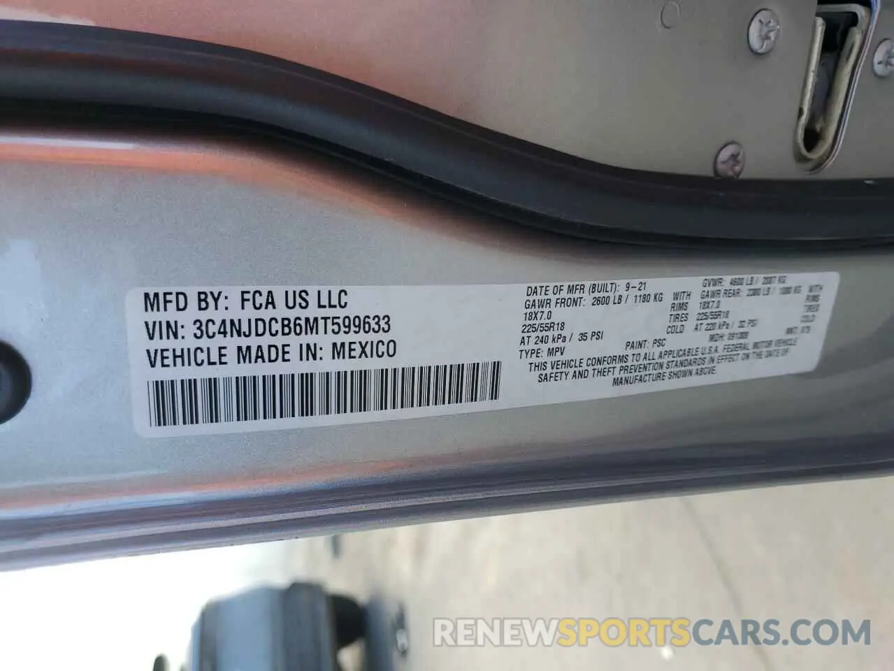13 Photograph of a damaged car 3C4NJDCB6MT599633 JEEP COMPASS 2021