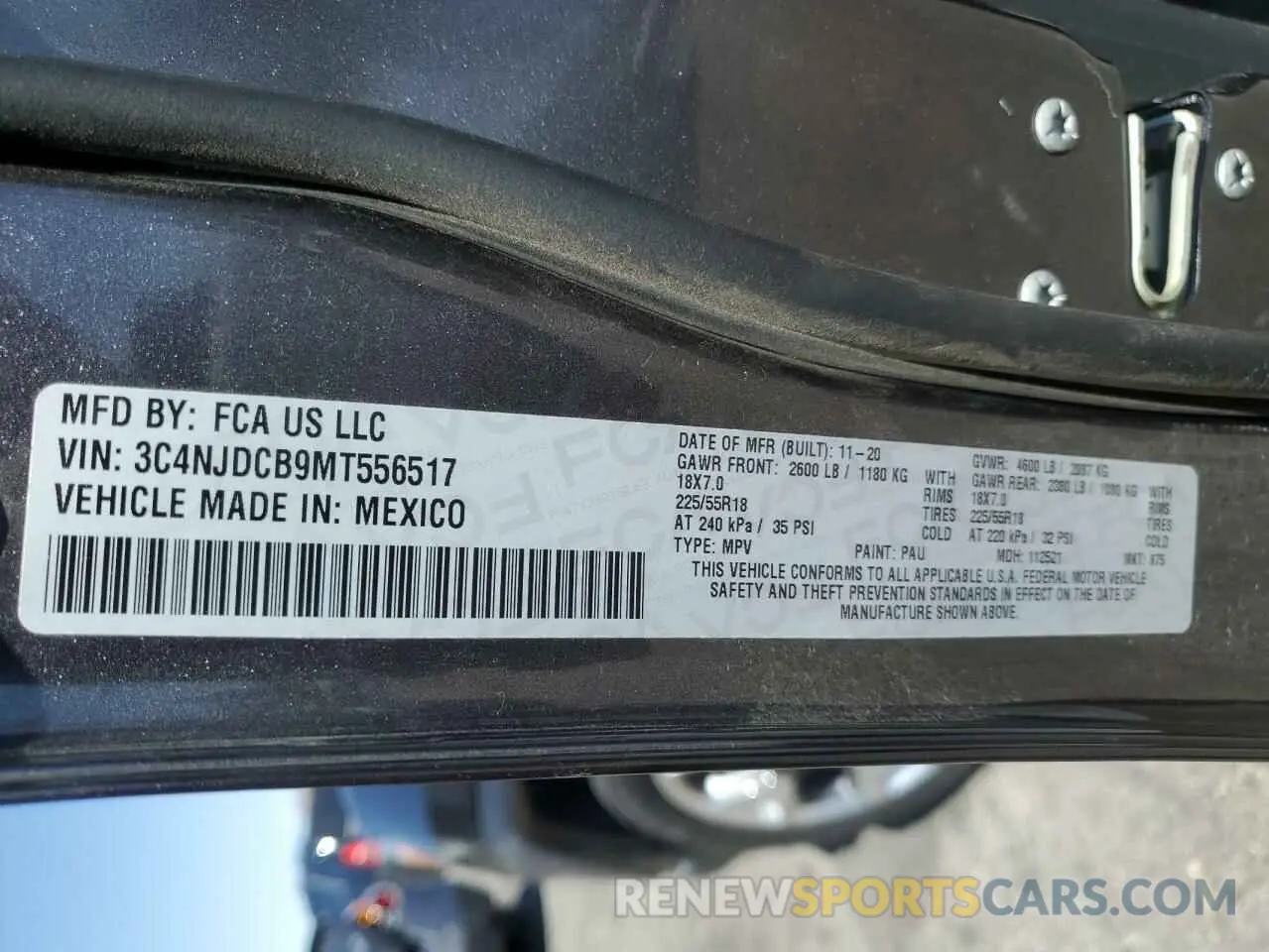 13 Photograph of a damaged car 3C4NJDCB9MT556517 JEEP COMPASS 2021