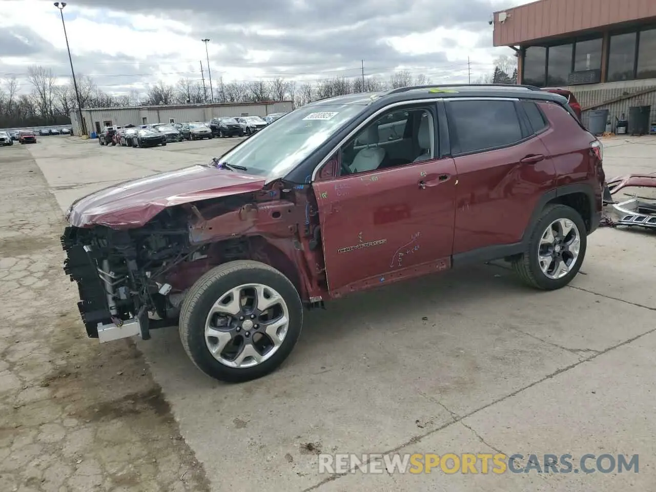 1 Photograph of a damaged car 3C4NJDCBXMT537779 JEEP COMPASS 2021