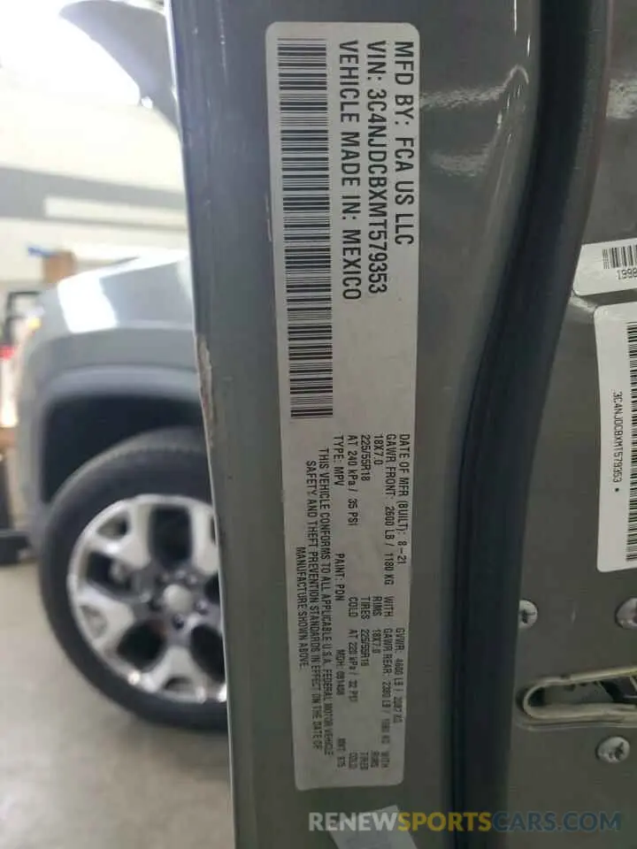 13 Photograph of a damaged car 3C4NJDCBXMT579353 JEEP COMPASS 2021