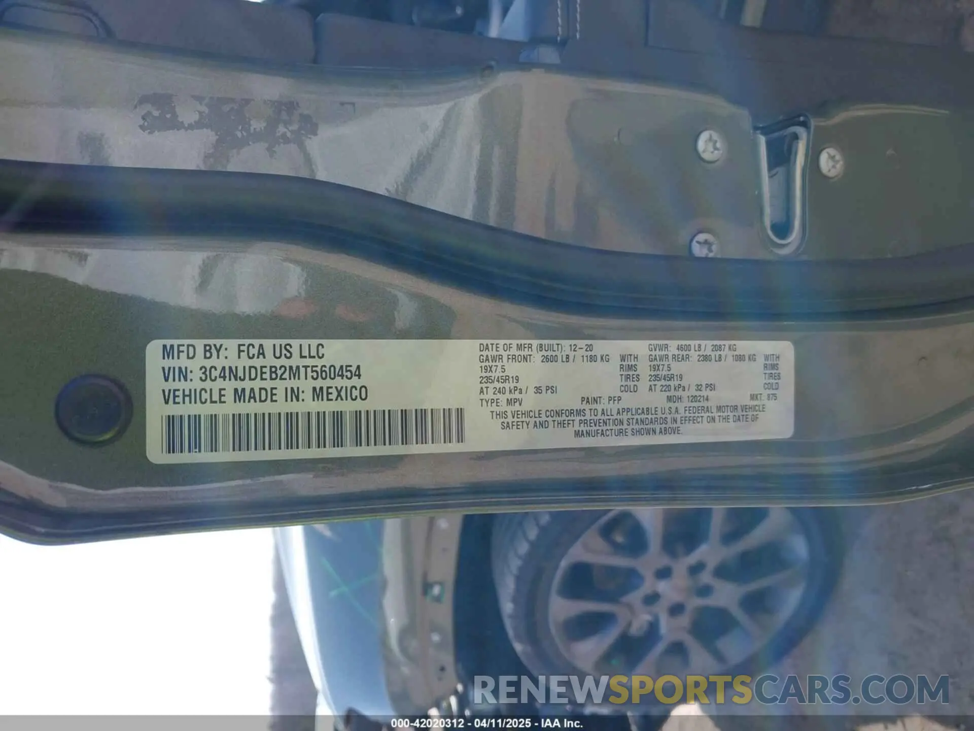 9 Photograph of a damaged car 3C4NJDEB2MT560454 JEEP COMPASS 2021
