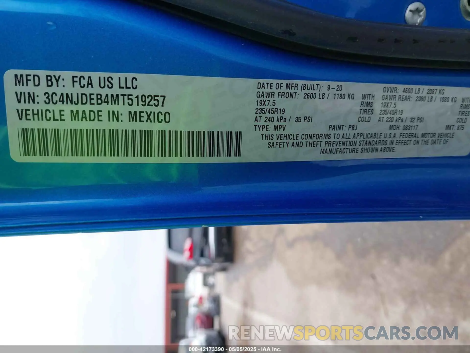 9 Photograph of a damaged car 3C4NJDEB4MT519257 JEEP COMPASS 2021