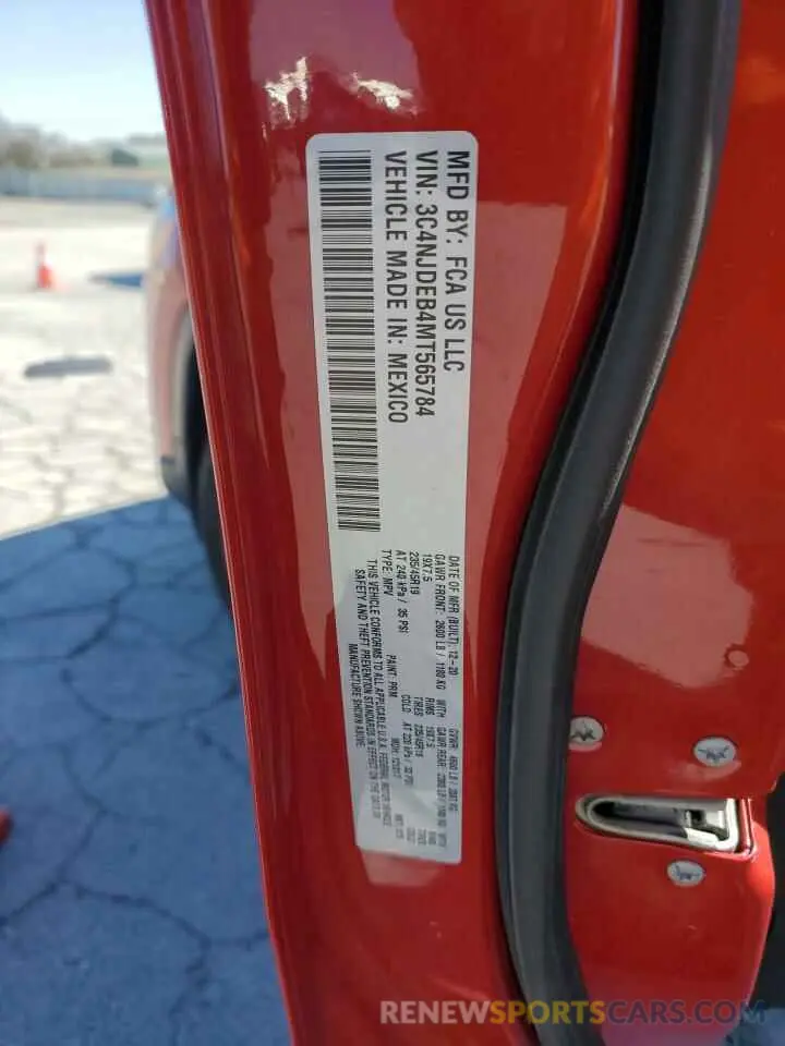 14 Photograph of a damaged car 3C4NJDEB4MT565784 JEEP COMPASS 2021