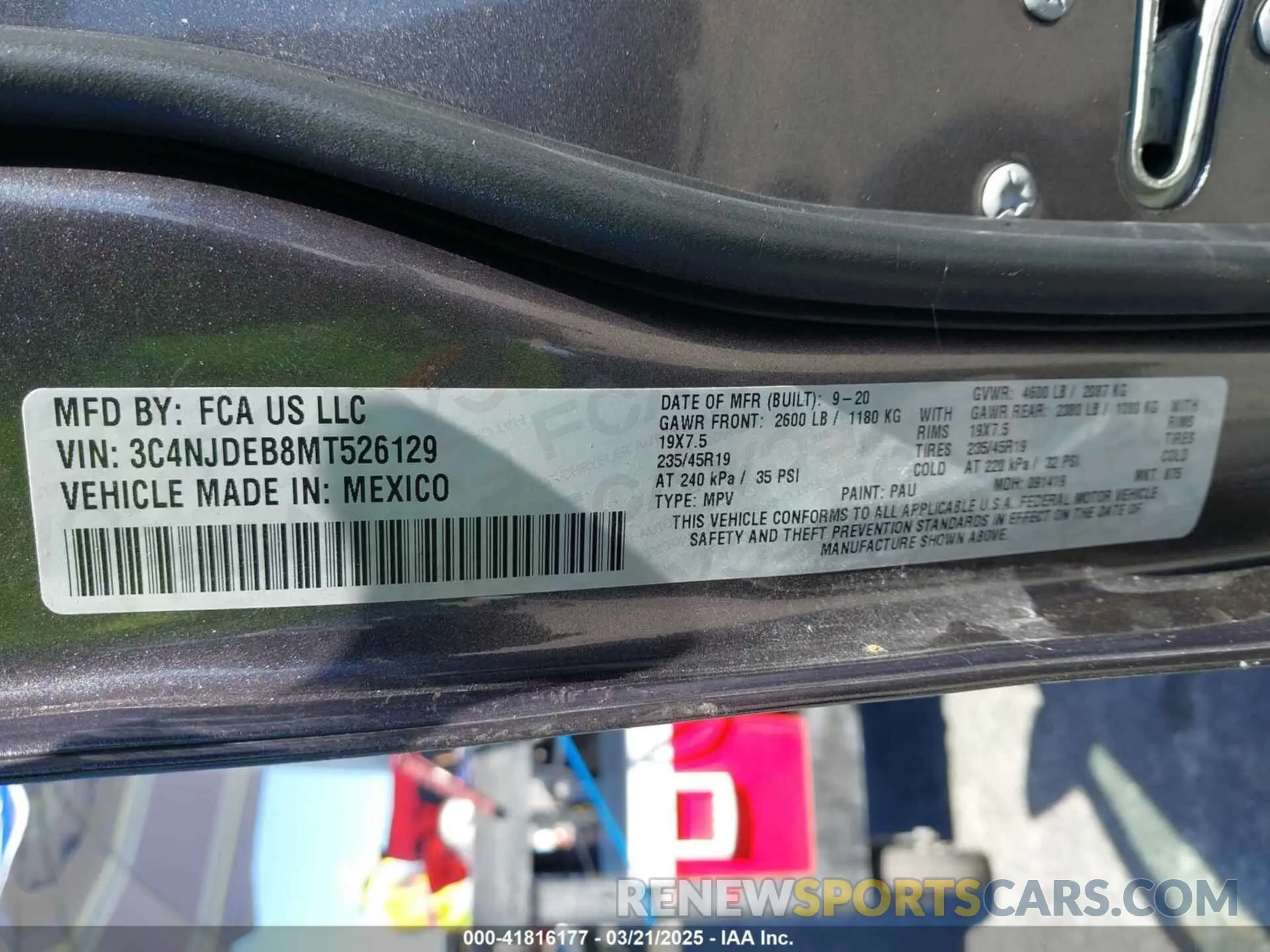 9 Photograph of a damaged car 3C4NJDEB8MT526129 JEEP COMPASS 2021