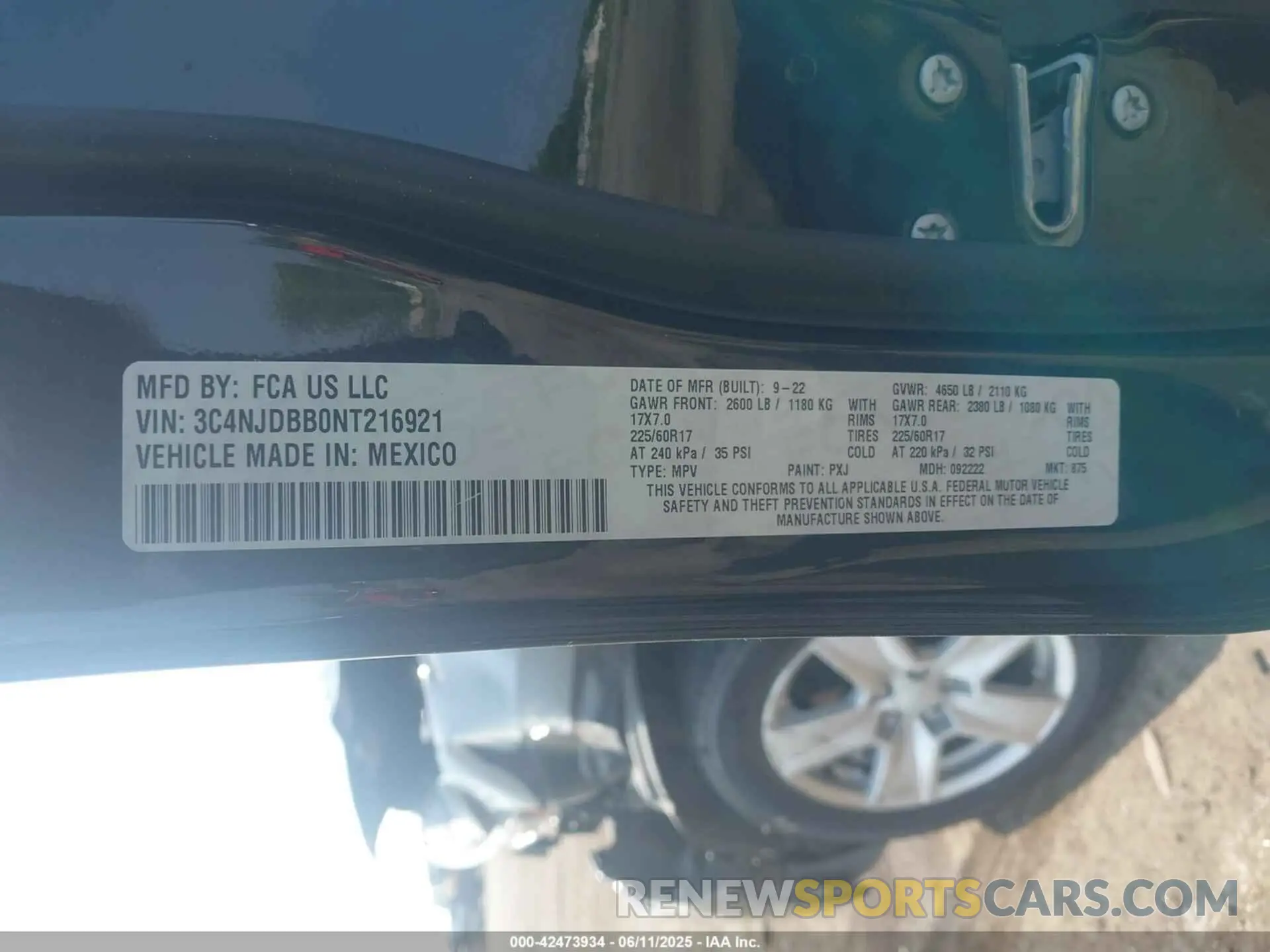 9 Photograph of a damaged car 3C4NJDBB0NT216921 JEEP COMPASS 2022