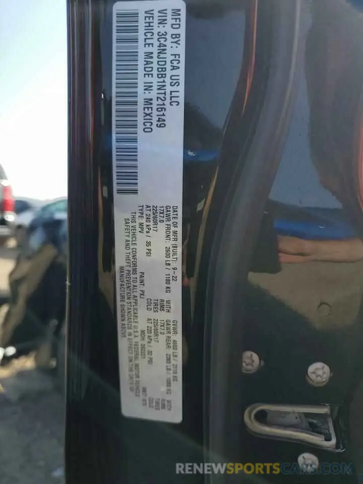 13 Photograph of a damaged car 3C4NJDBB1NT216149 JEEP COMPASS 2022
