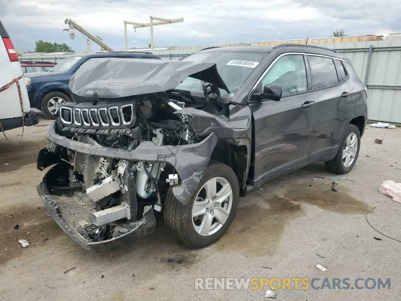 1 Photograph of a damaged car 3C4NJDBB2NT124371 JEEP COMPASS 2022