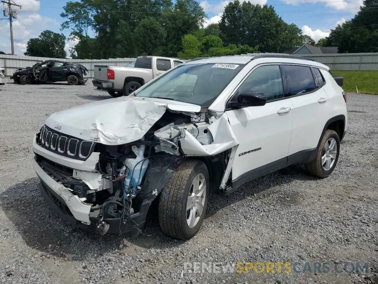 1 Photograph of a damaged car 3C4NJDBB3NT158254 JEEP COMPASS 2022