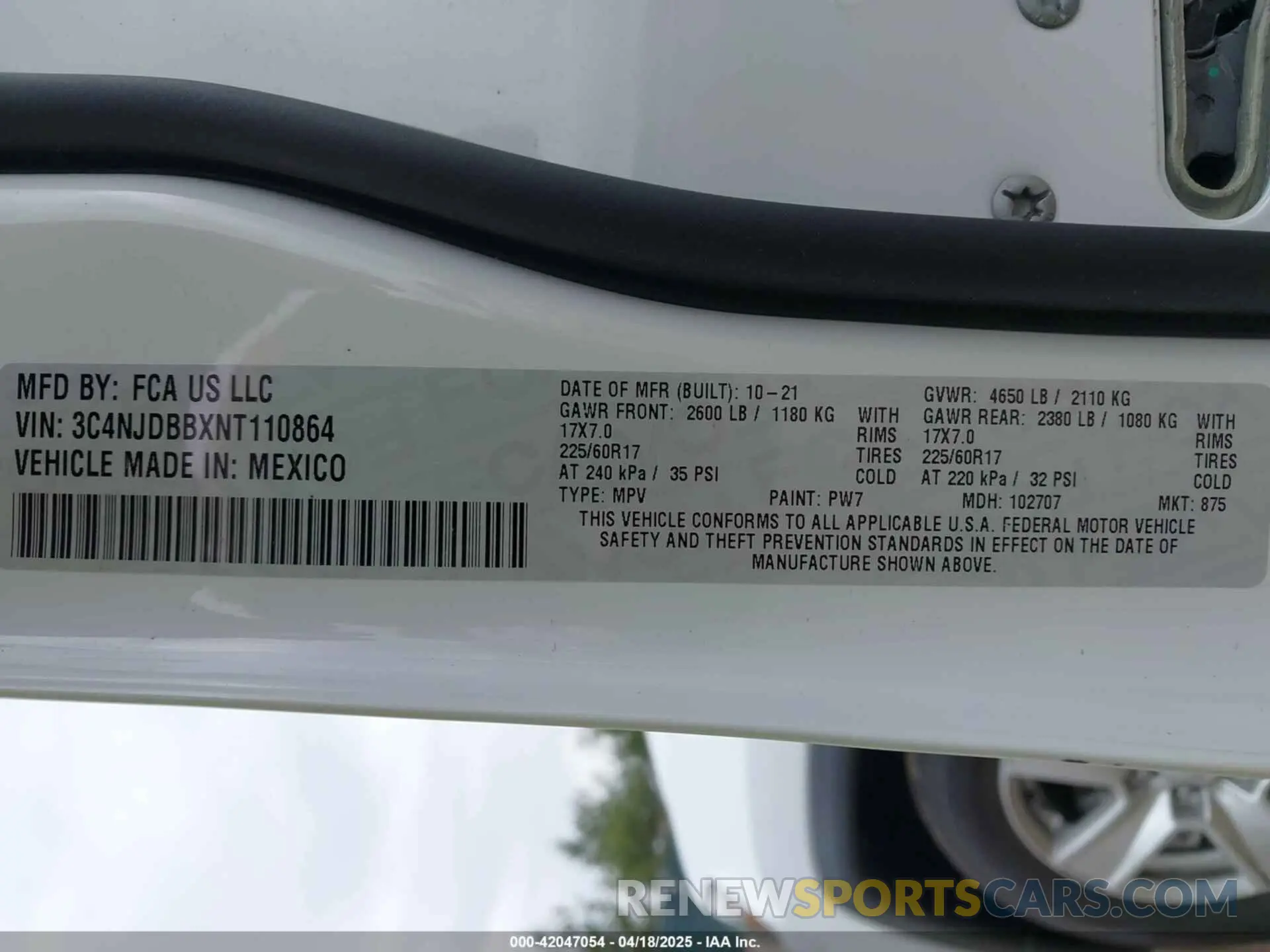 9 Photograph of a damaged car 3C4NJDBBXNT110864 JEEP COMPASS 2022