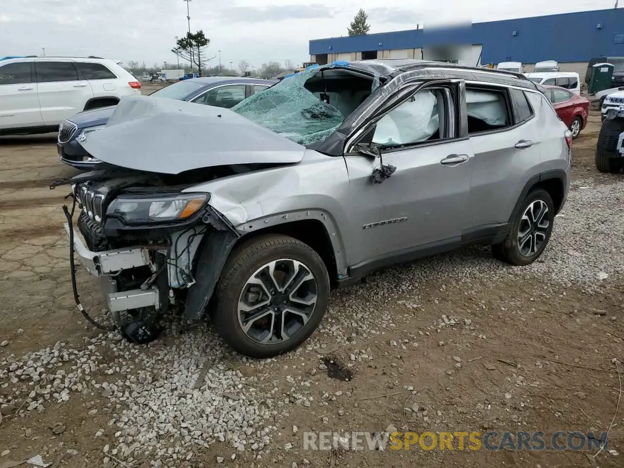 1 Photograph of a damaged car 3C4NJDCB4NT113810 JEEP COMPASS 2022