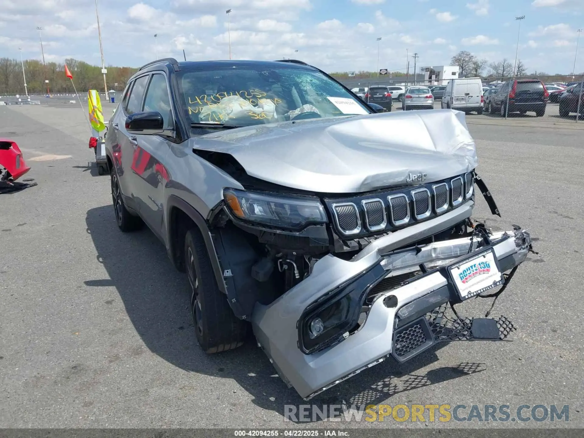 1 Photograph of a damaged car 3C4NJDCB8NT102888 JEEP COMPASS 2022