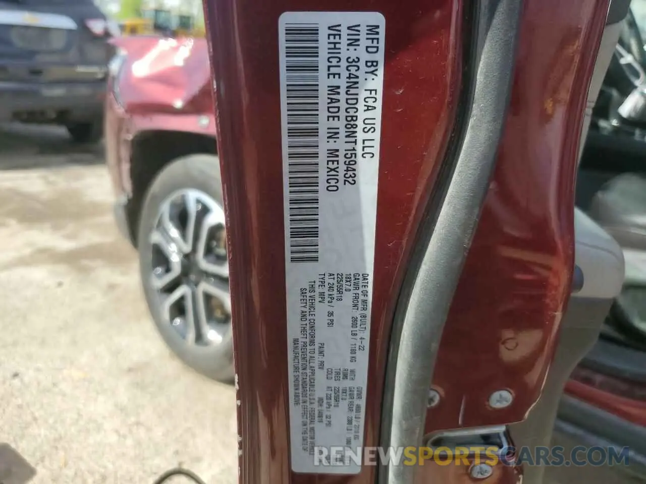 13 Photograph of a damaged car 3C4NJDCB8NT159432 JEEP COMPASS 2022