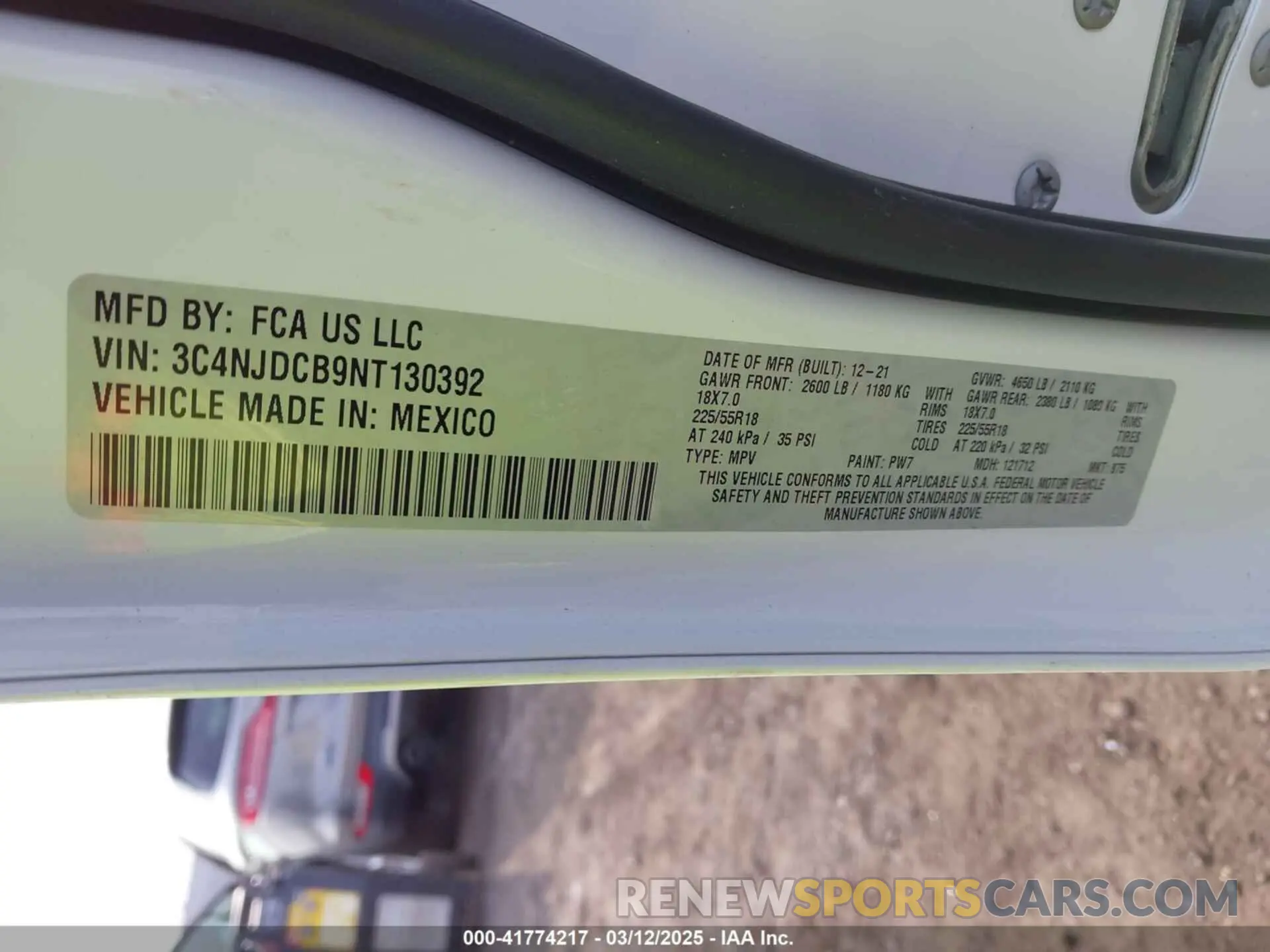 9 Photograph of a damaged car 3C4NJDCB9NT130392 JEEP COMPASS 2022