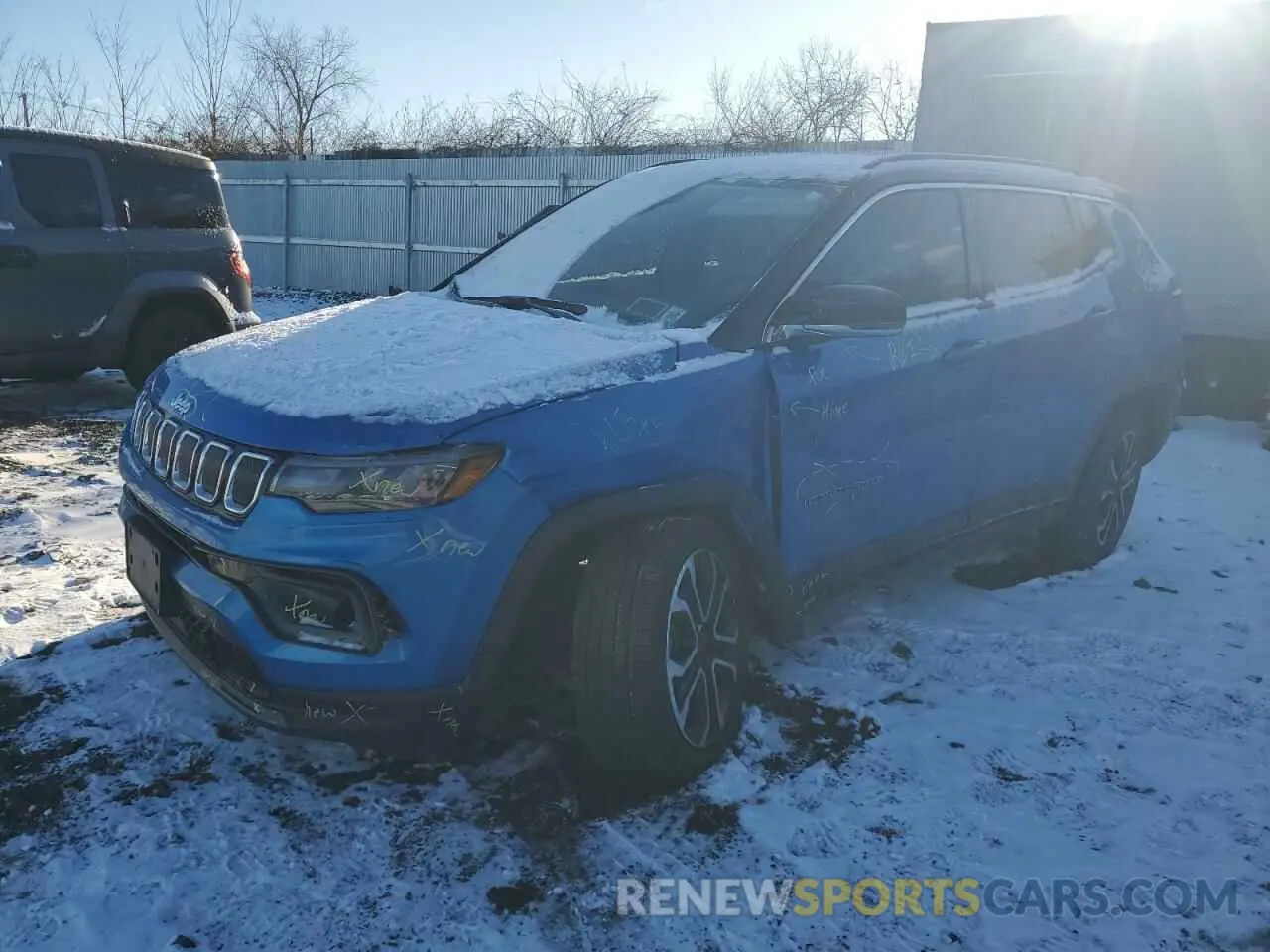 1 Photograph of a damaged car 3C4NJDCB9NT160489 JEEP COMPASS 2022