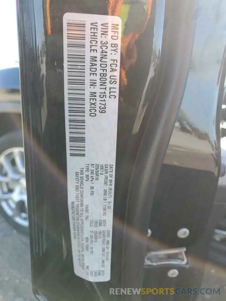 13 Photograph of a damaged car 3C4NJDFB0NT151739 JEEP COMPASS 2022