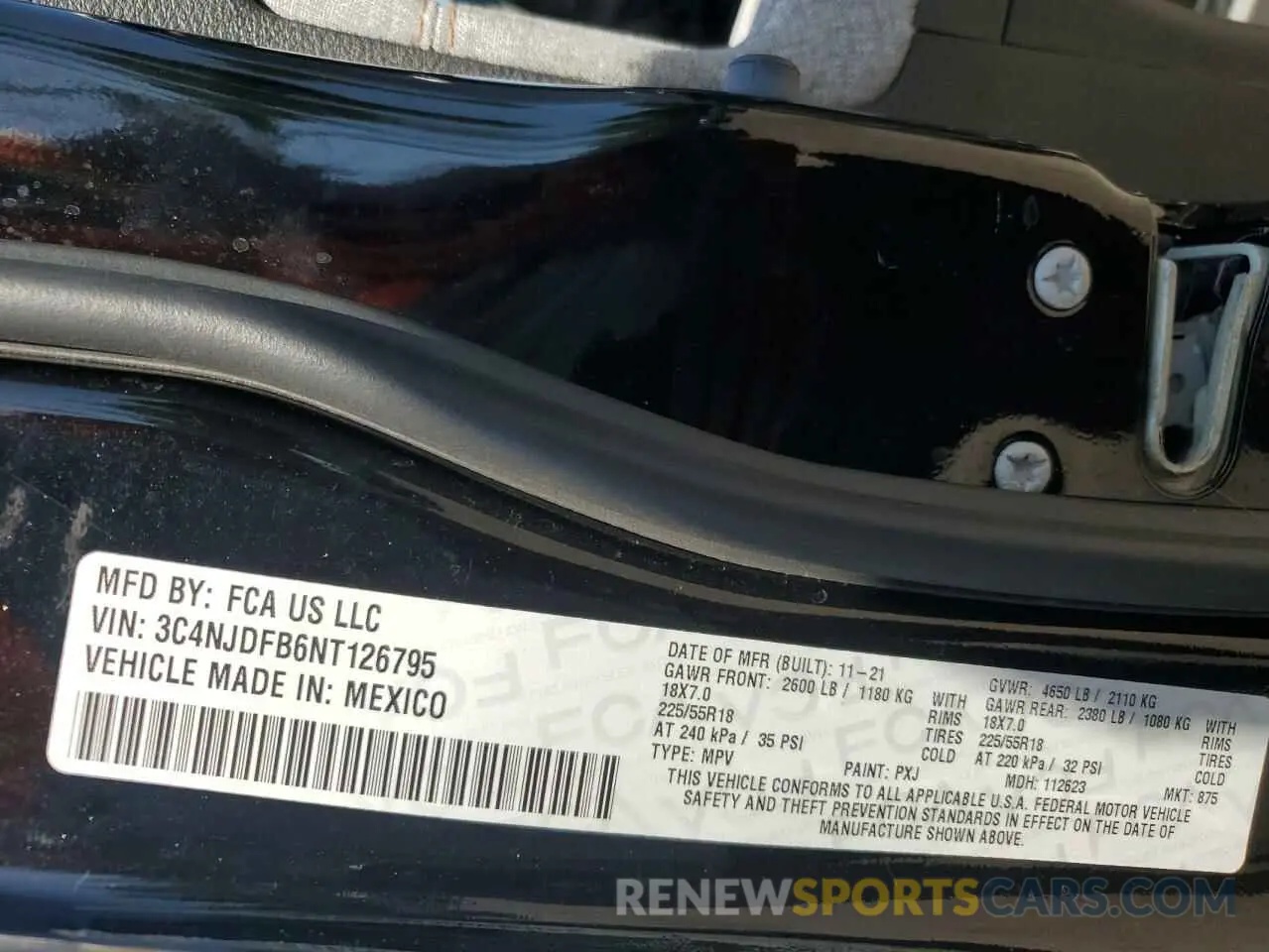 14 Photograph of a damaged car 3C4NJDFB6NT126795 JEEP COMPASS 2022