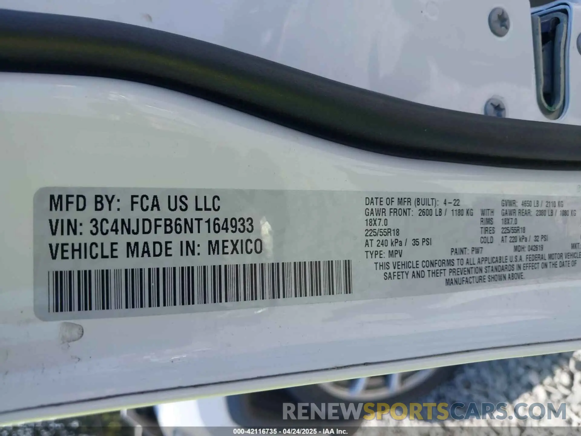9 Photograph of a damaged car 3C4NJDFB6NT164933 JEEP COMPASS 2022