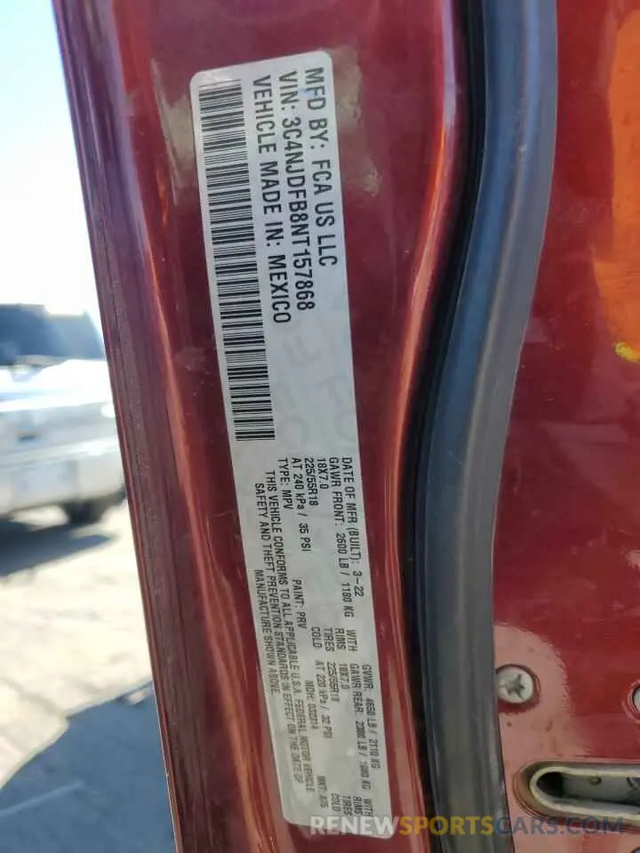 12 Photograph of a damaged car 3C4NJDFB8NT157868 JEEP COMPASS 2022
