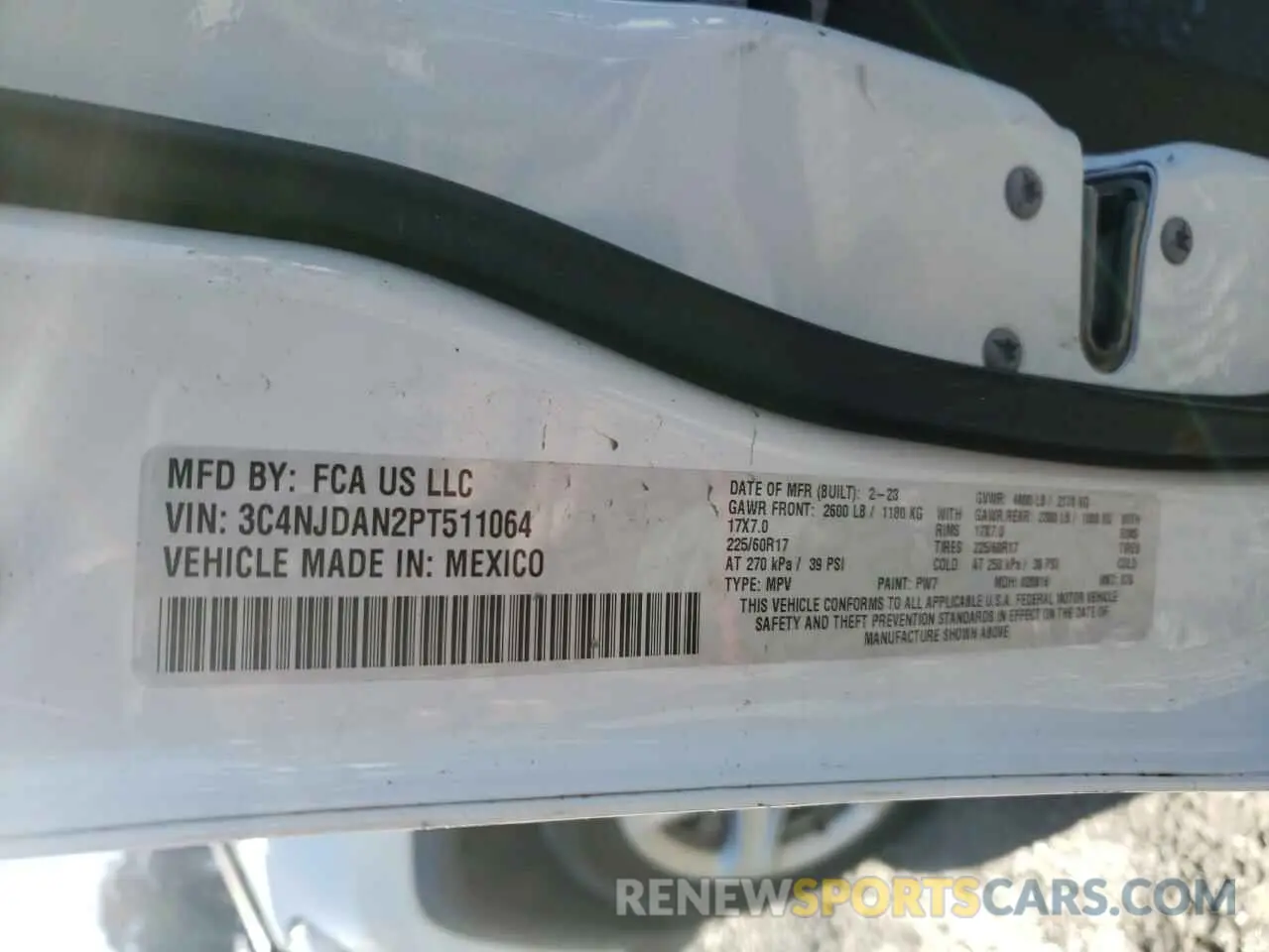 14 Photograph of a damaged car 3C4NJDAN2PT511064 JEEP COMPASS 2023