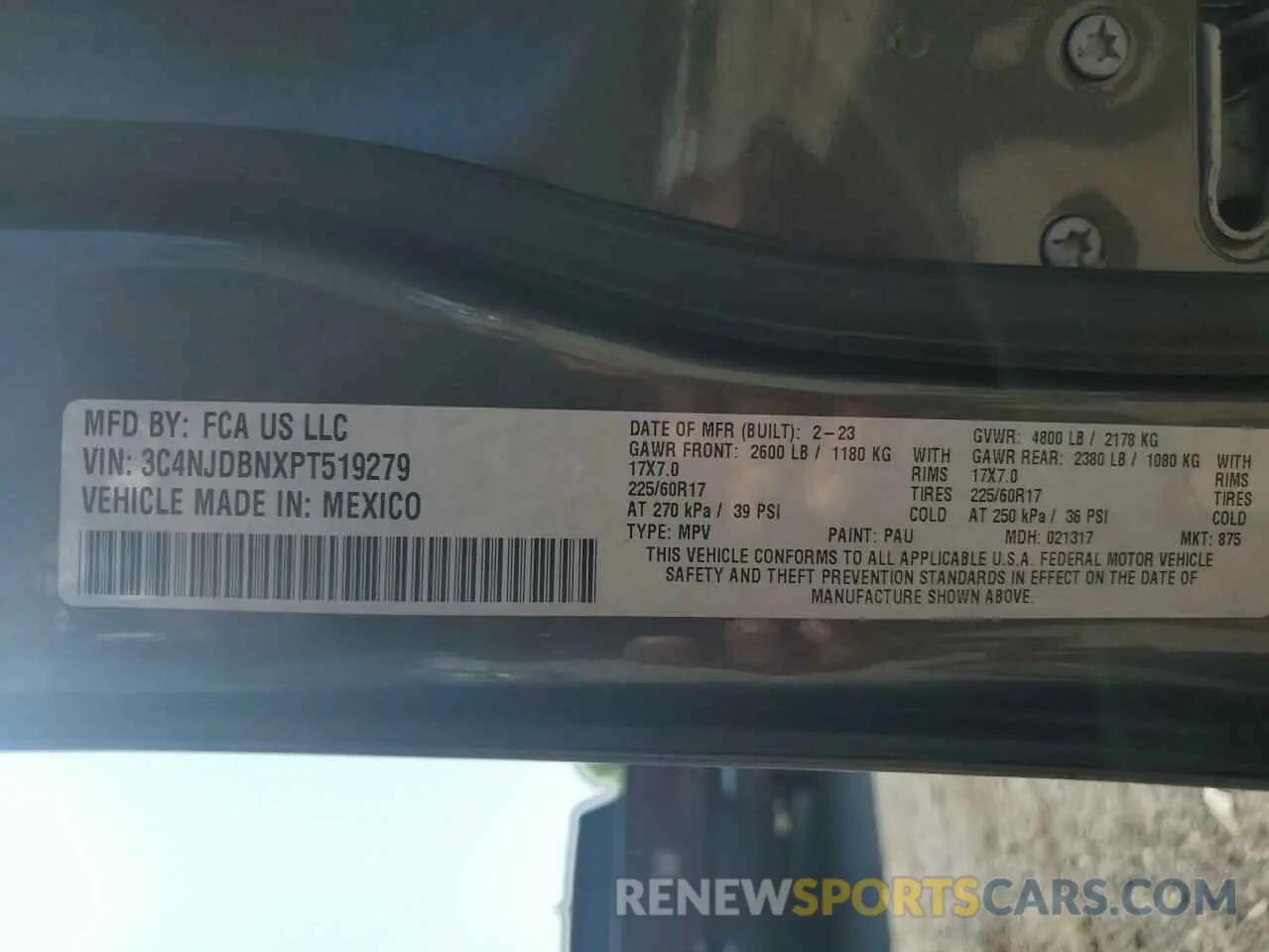 13 Photograph of a damaged car 3C4NJDBNXPT519279 JEEP COMPASS 2023