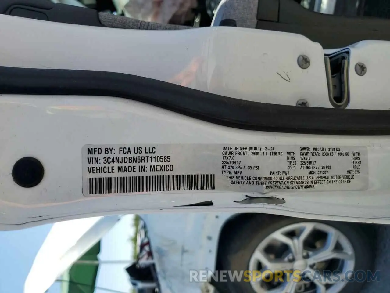 14 Photograph of a damaged car 3C4NJDBN6RT110585 JEEP COMPASS 2024