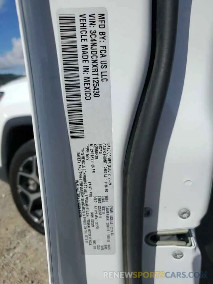 13 Photograph of a damaged car 3C4NJDCNXRT125430 JEEP COMPASS 2024