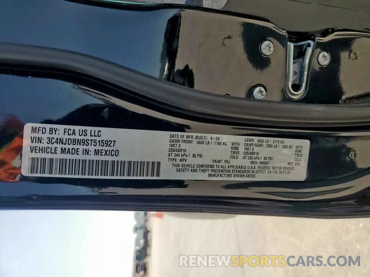 13 Photograph of a damaged car 3C4NJDBN9ST515927 JEEP COMPASS 2025