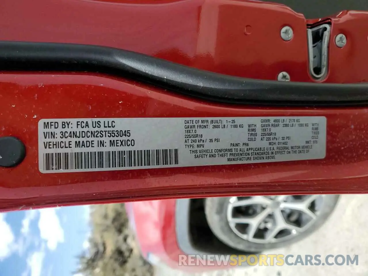 13 Photograph of a damaged car 3C4NJDCN2ST553045 JEEP COMPASS 2025
