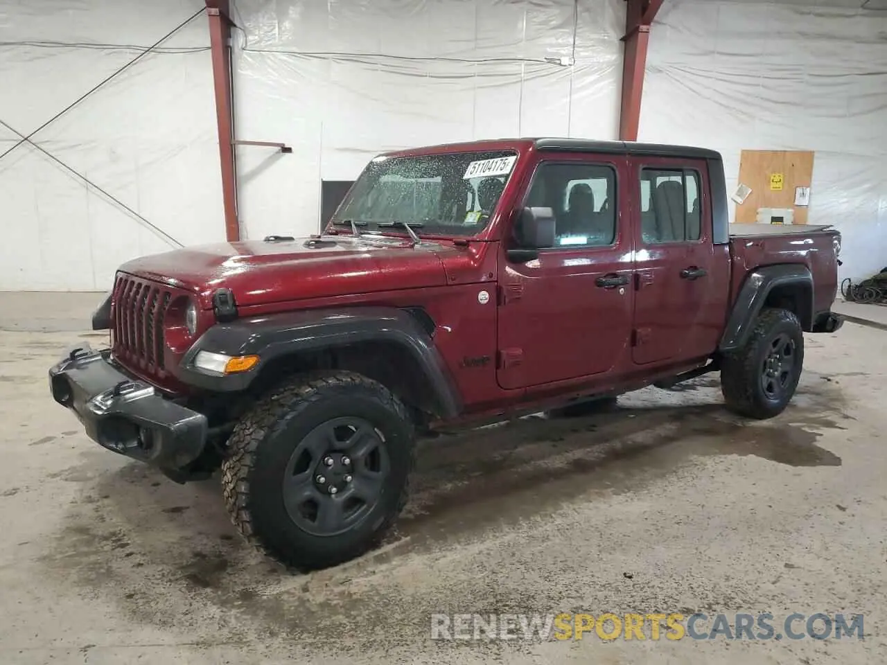 1 Photograph of a damaged car 1C6HJTAG8ML519371 JEEP GLADIATOR 2021