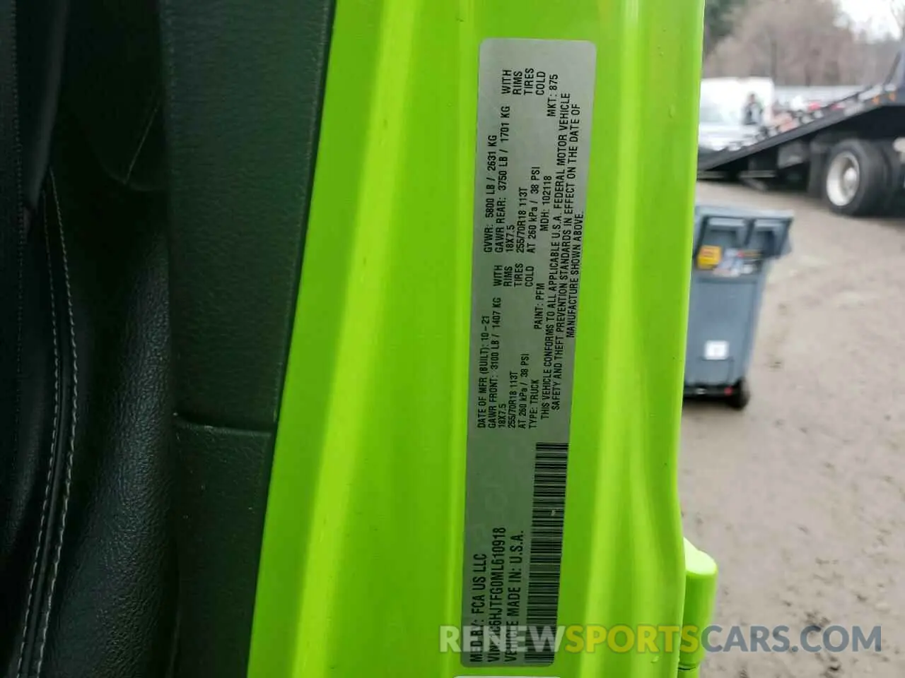 13 Photograph of a damaged car 1C6HJTFG0ML610918 JEEP GLADIATOR 2021