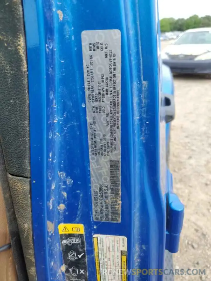 12 Photograph of a damaged car 1C6HJTFG7ML585693 JEEP GLADIATOR 2021