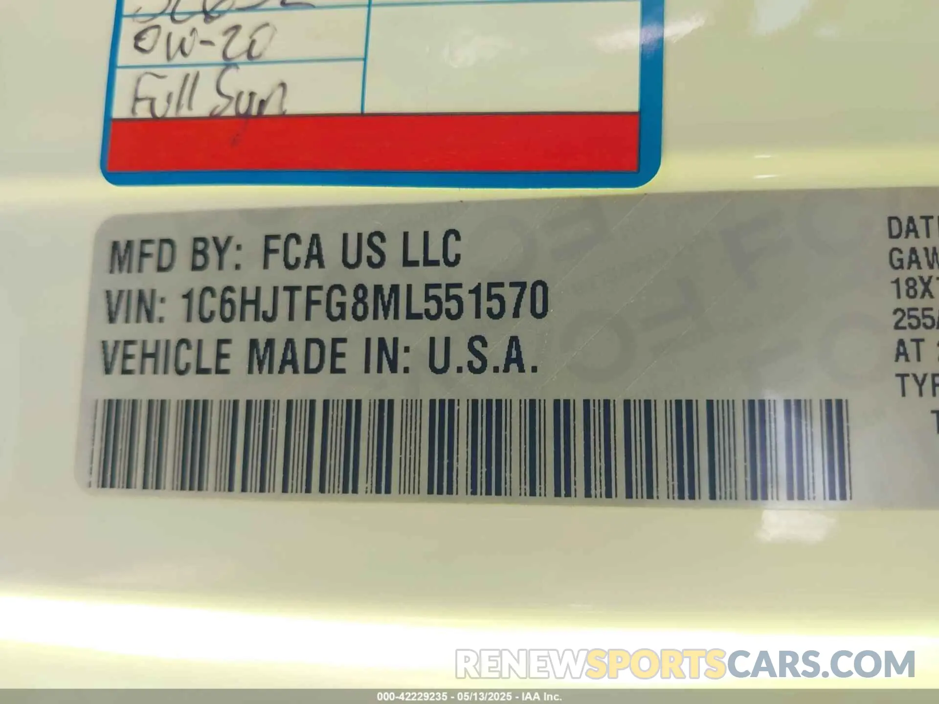 9 Photograph of a damaged car 1C6HJTFG8ML551570 JEEP GLADIATOR 2021