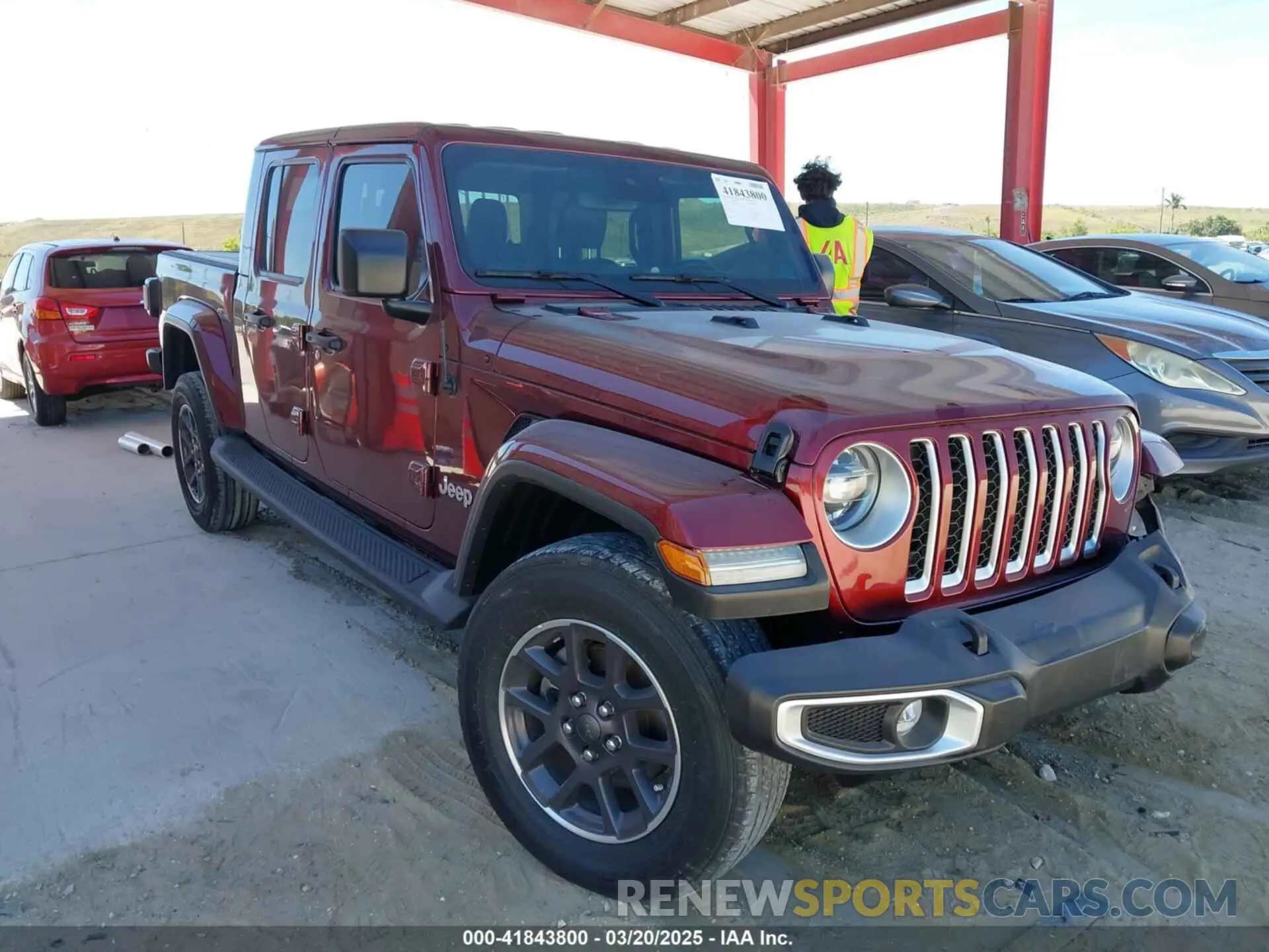 1 Photograph of a damaged car 1C6HJTFGXML553983 JEEP GLADIATOR 2021