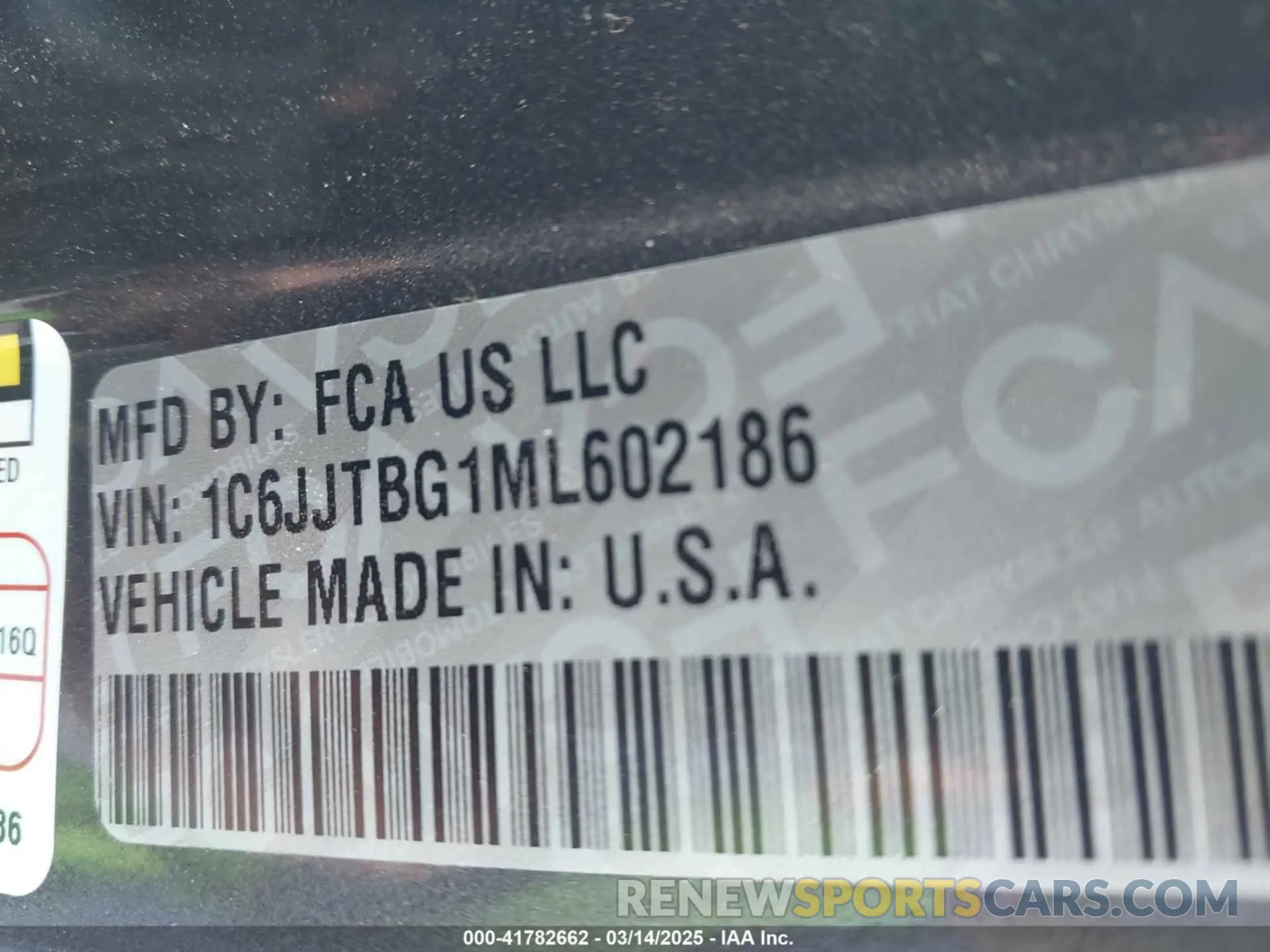 9 Photograph of a damaged car 1C6JJTBG1ML602186 JEEP GLADIATOR 2021