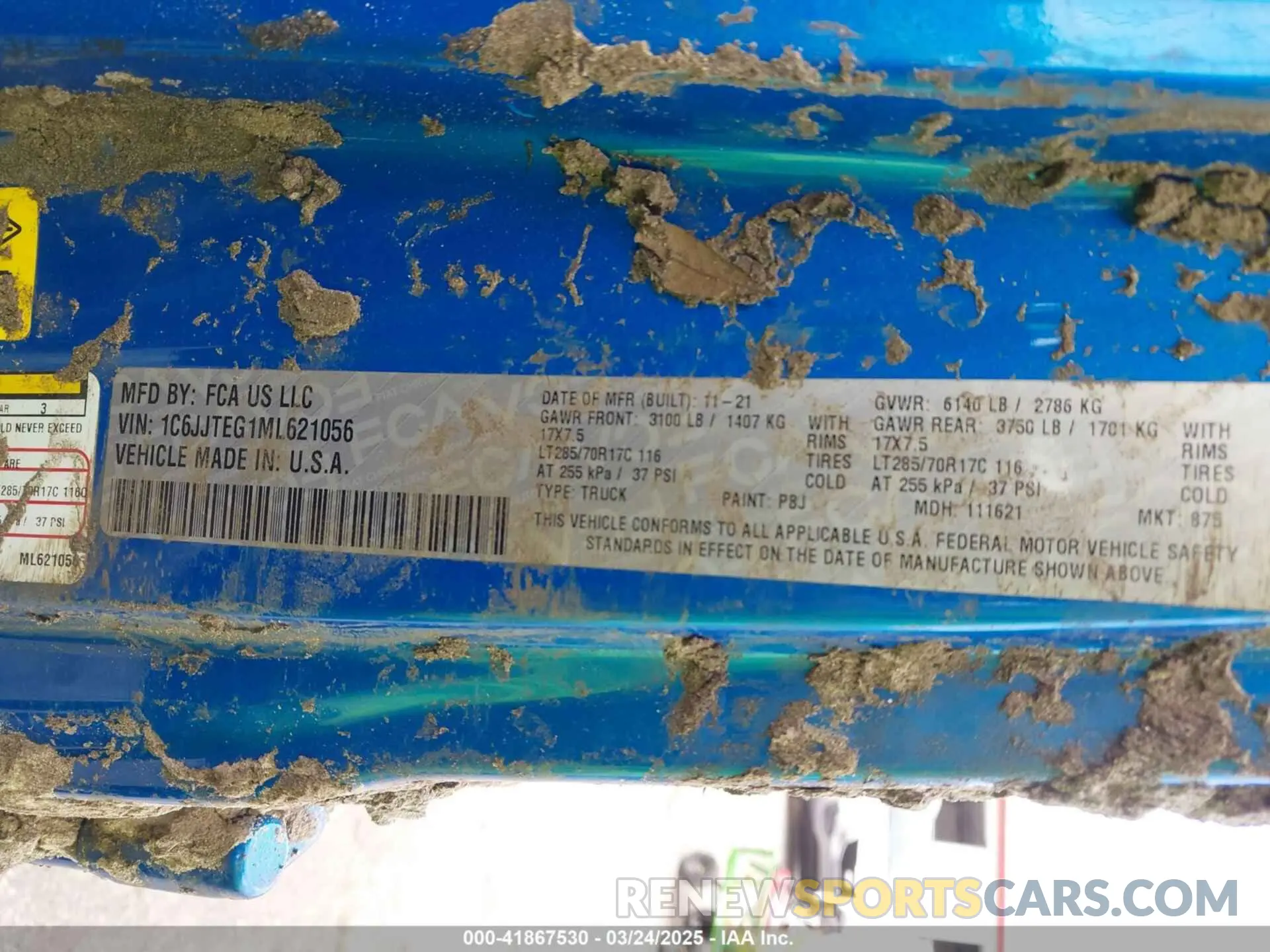 9 Photograph of a damaged car 1C6JJTEG1ML621056 JEEP GLADIATOR 2021