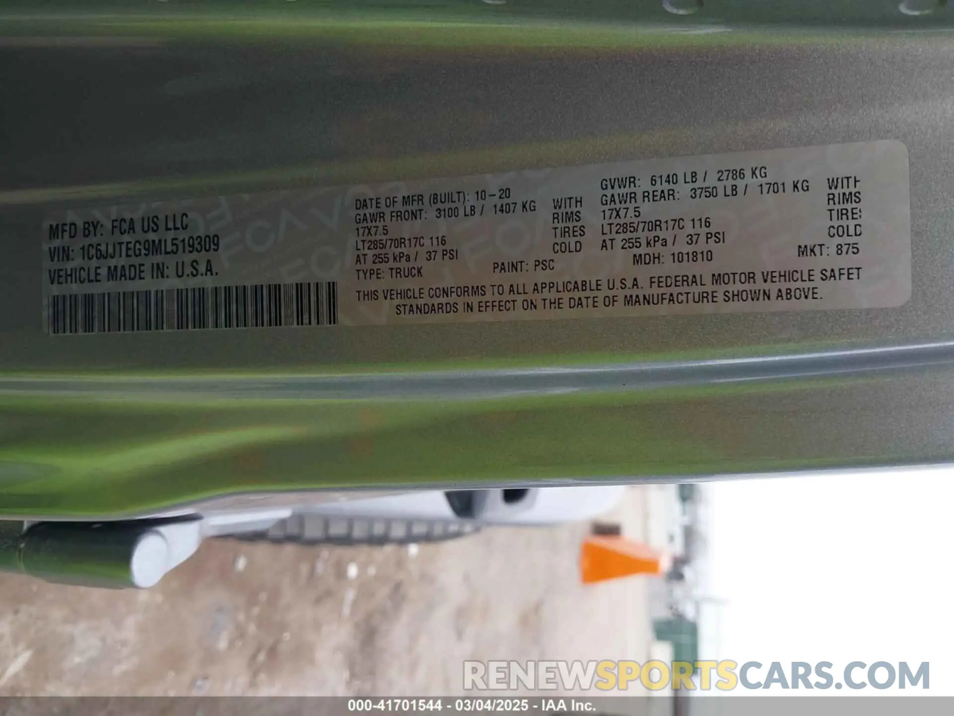 9 Photograph of a damaged car 1C6JJTEG9ML519309 JEEP GLADIATOR 2021
