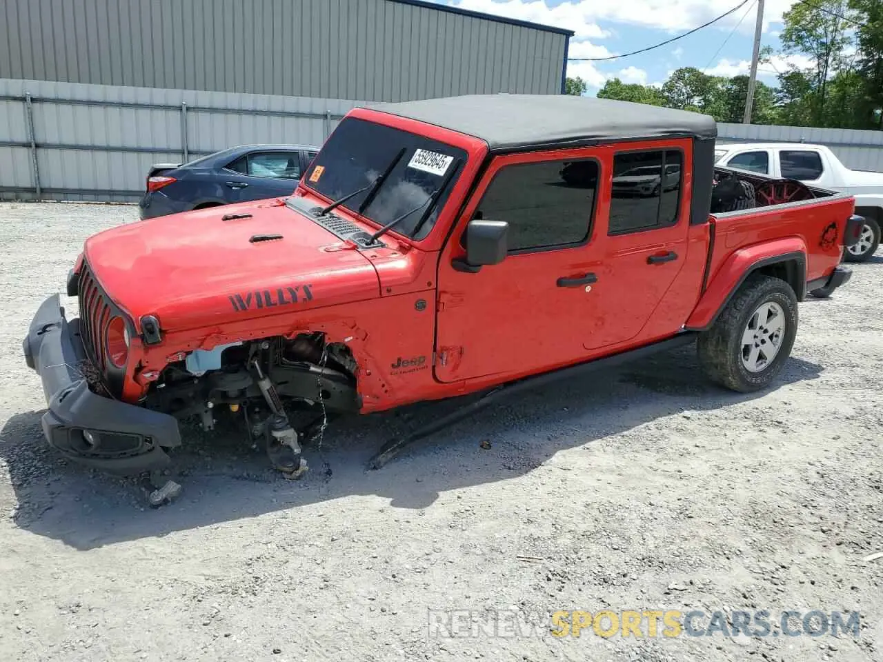 1 Photograph of a damaged car 1C6HJTAG0NL143816 JEEP GLADIATOR 2022