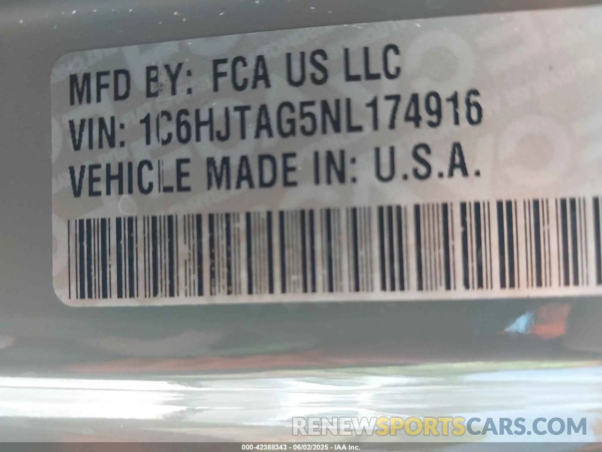 9 Photograph of a damaged car 1C6HJTAG5NL174916 JEEP GLADIATOR 2022