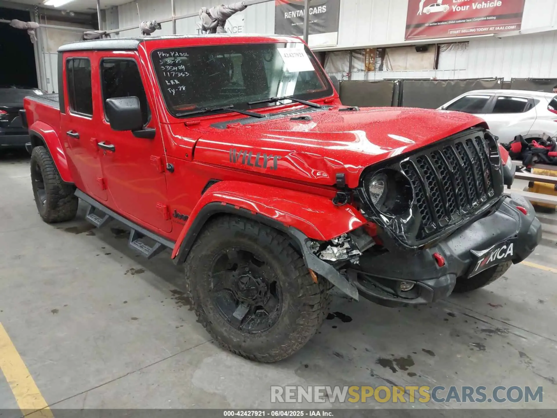 1 Photograph of a damaged car 1C6HJTAGXNL117353 JEEP GLADIATOR 2022