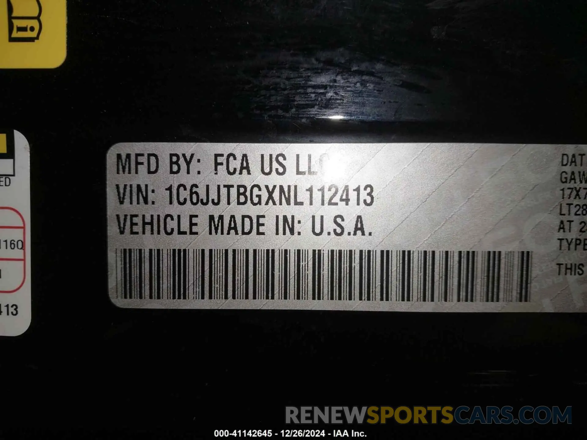 9 Photograph of a damaged car 1C6JJTBGXNL112413 JEEP GLADIATOR 2022