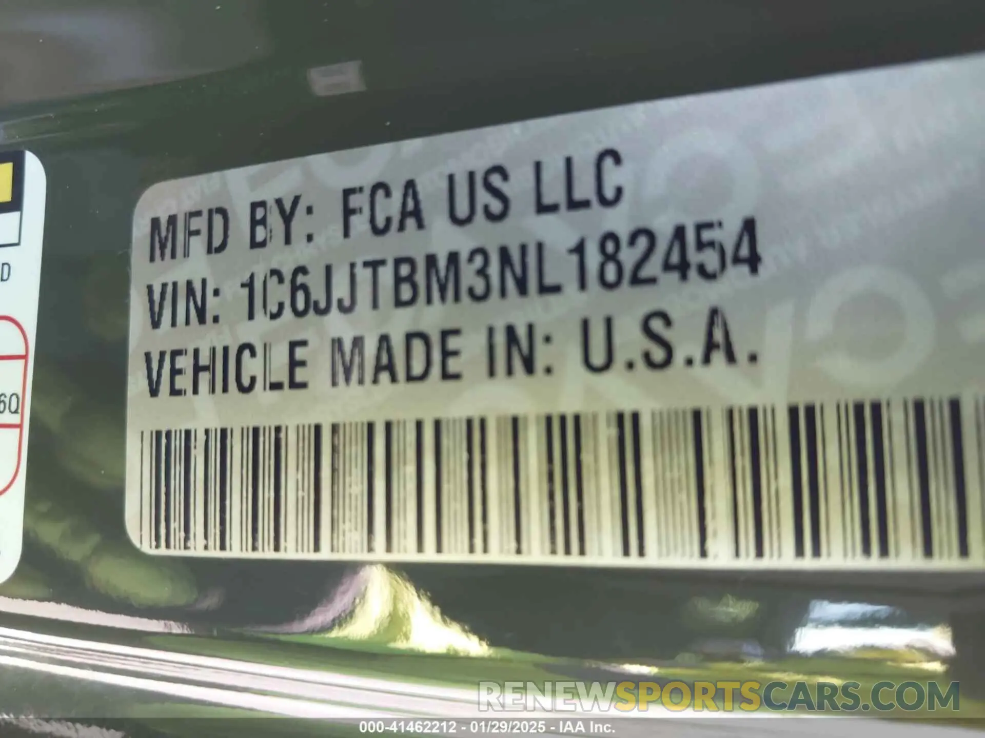 9 Photograph of a damaged car 1C6JJTBM3NL182454 JEEP GLADIATOR 2022