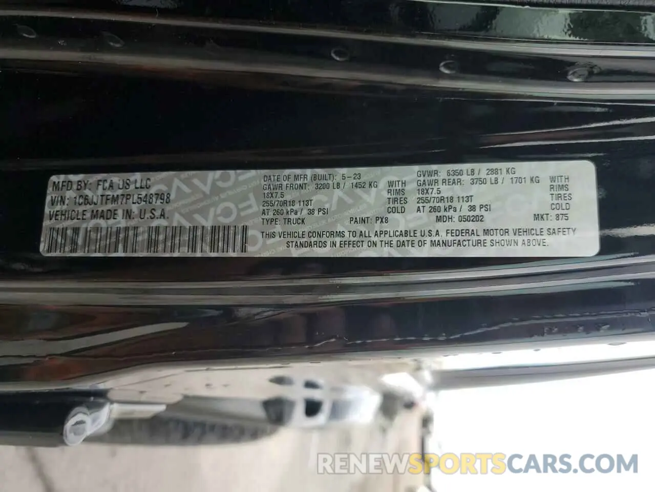 15 Photograph of a damaged car 1C6JJTFM7PL548798 JEEP GLADIATOR 2023