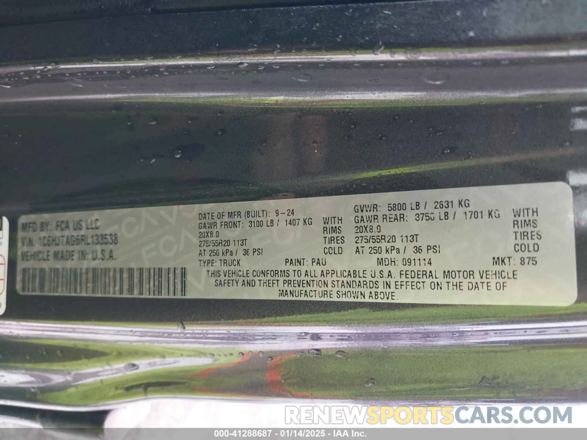 9 Photograph of a damaged car 1C6HJTAG6RL133538 JEEP GLADIATOR 2024
