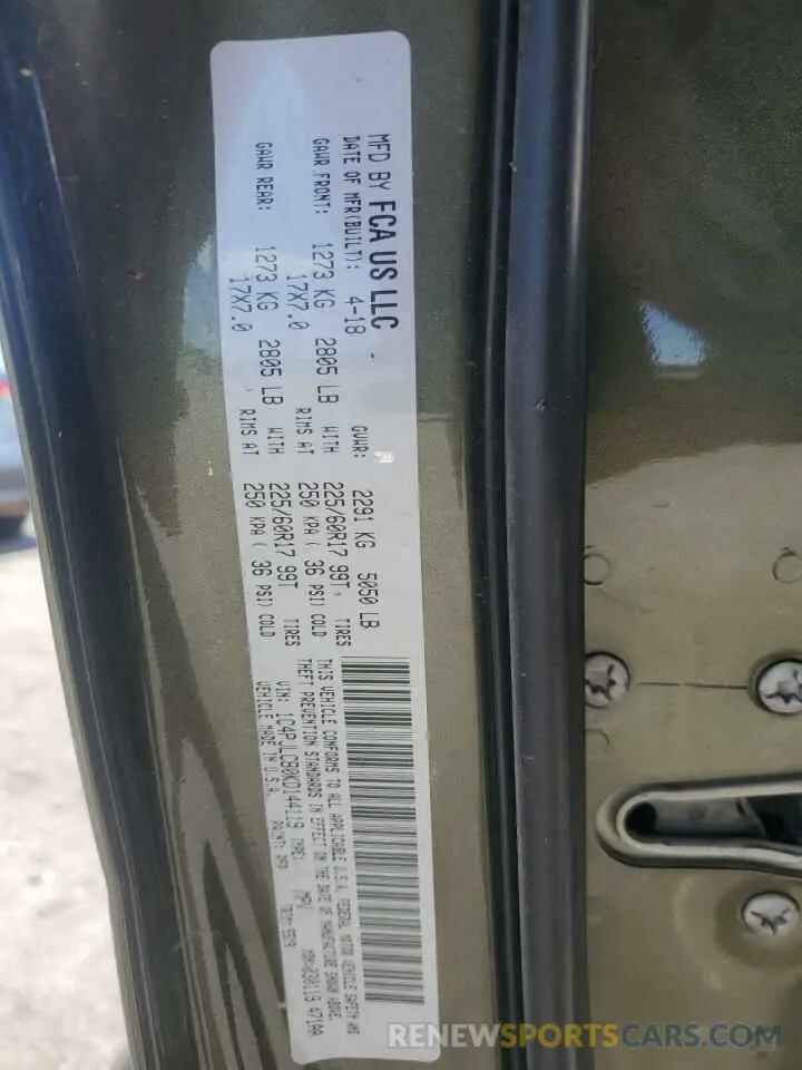 13 Photograph of a damaged car 1C4PJLCB0KD144119 JEEP GRAND CHER 2019
