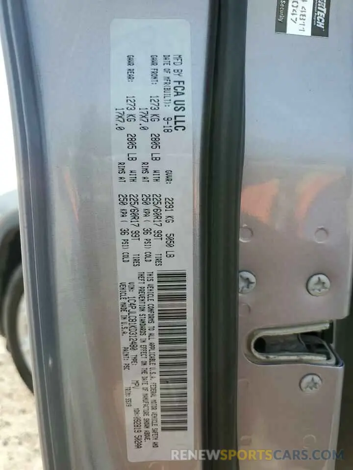 13 Photograph of a damaged car 1C4PJLCB1KD312480 JEEP GRAND CHER 2019
